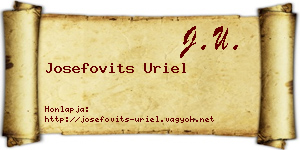 Josefovits Uriel névjegykártya